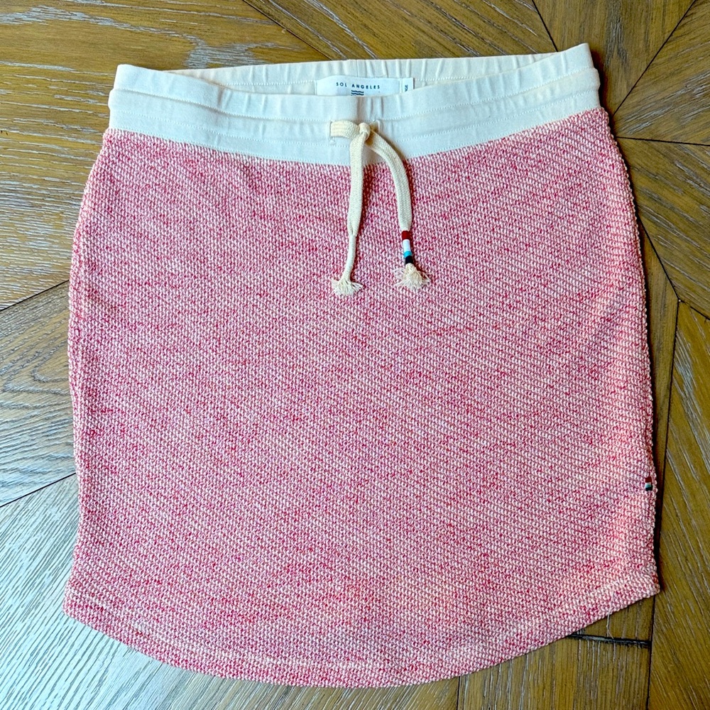 Sol Angeles Red/cream Knit Mini Skirt